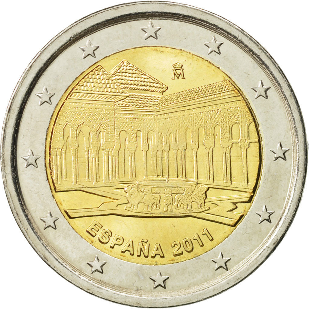 Hiszpania, 2 Euro, Grenade, 2011, Madrid, MS(63), Bimetaliczny, KM:1184