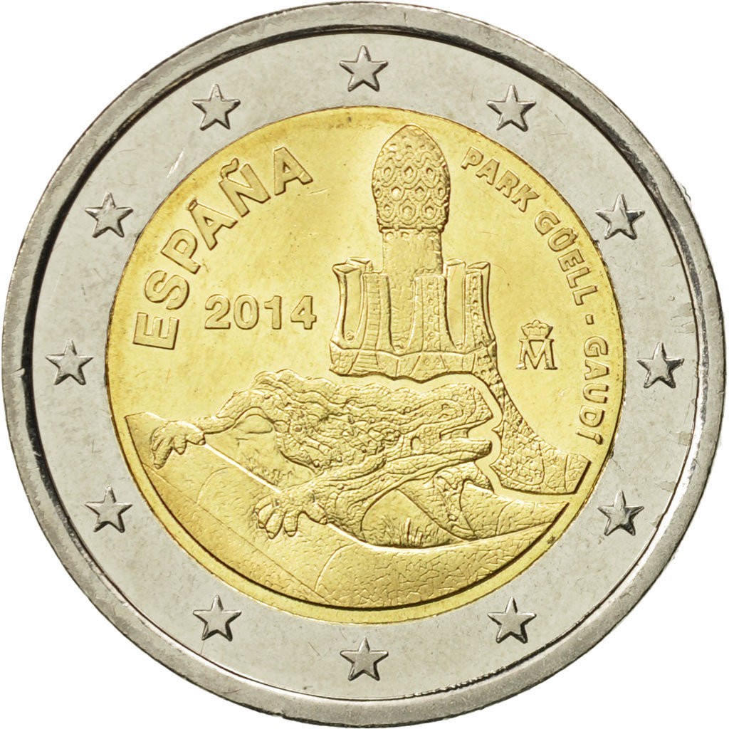 Spagna, 2 Euro, Parc Guell, 2014, SPL, Bi-metallico