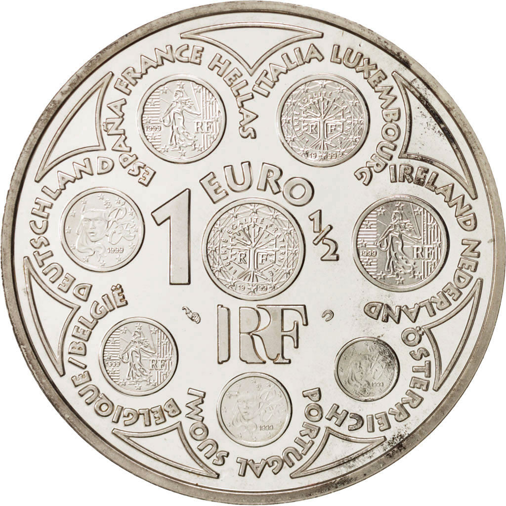 Münze, Frankreich, 1-1/2 Euro, 2002, UNZ+, Silber, KM:1301