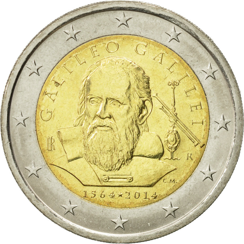 Italy, 2 Euro, Galileo Galilei, 2014, MS(63), Bi-Metallic