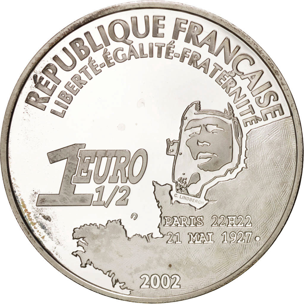 Francia, 1-1/2 Euro, 2002, SPL+, Argento, KM:1310