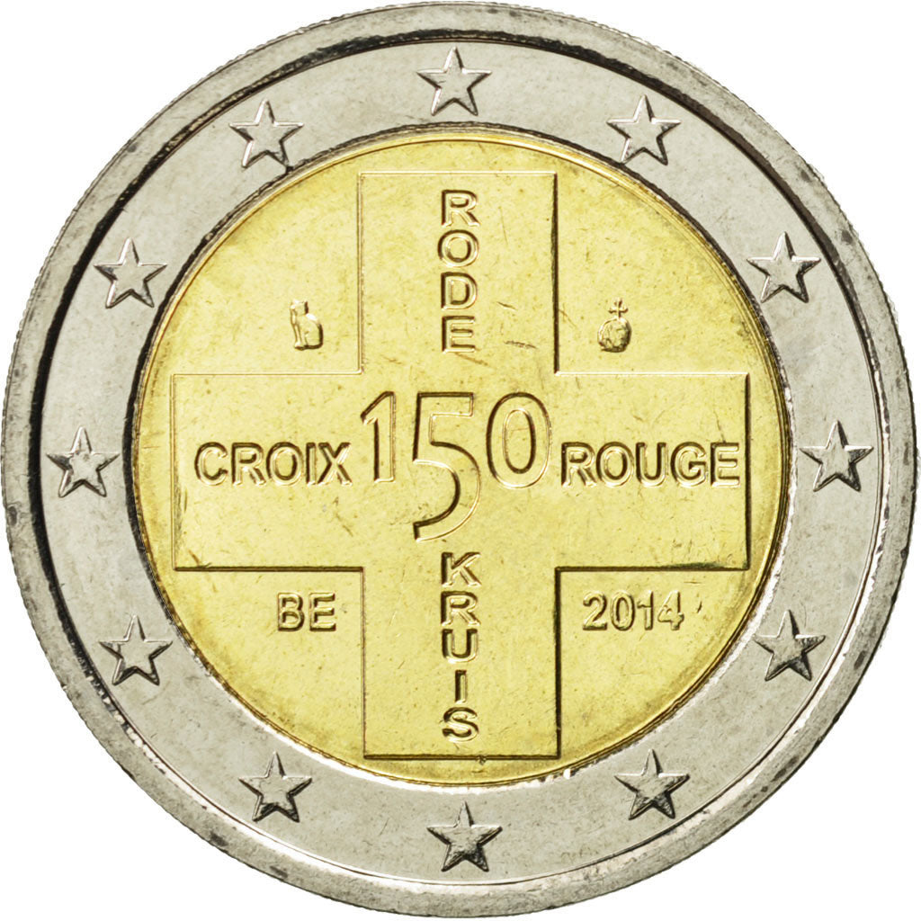 Belgium, 2 Euro, Croix Rouge, 2014, MS(63), Bi-Metallic