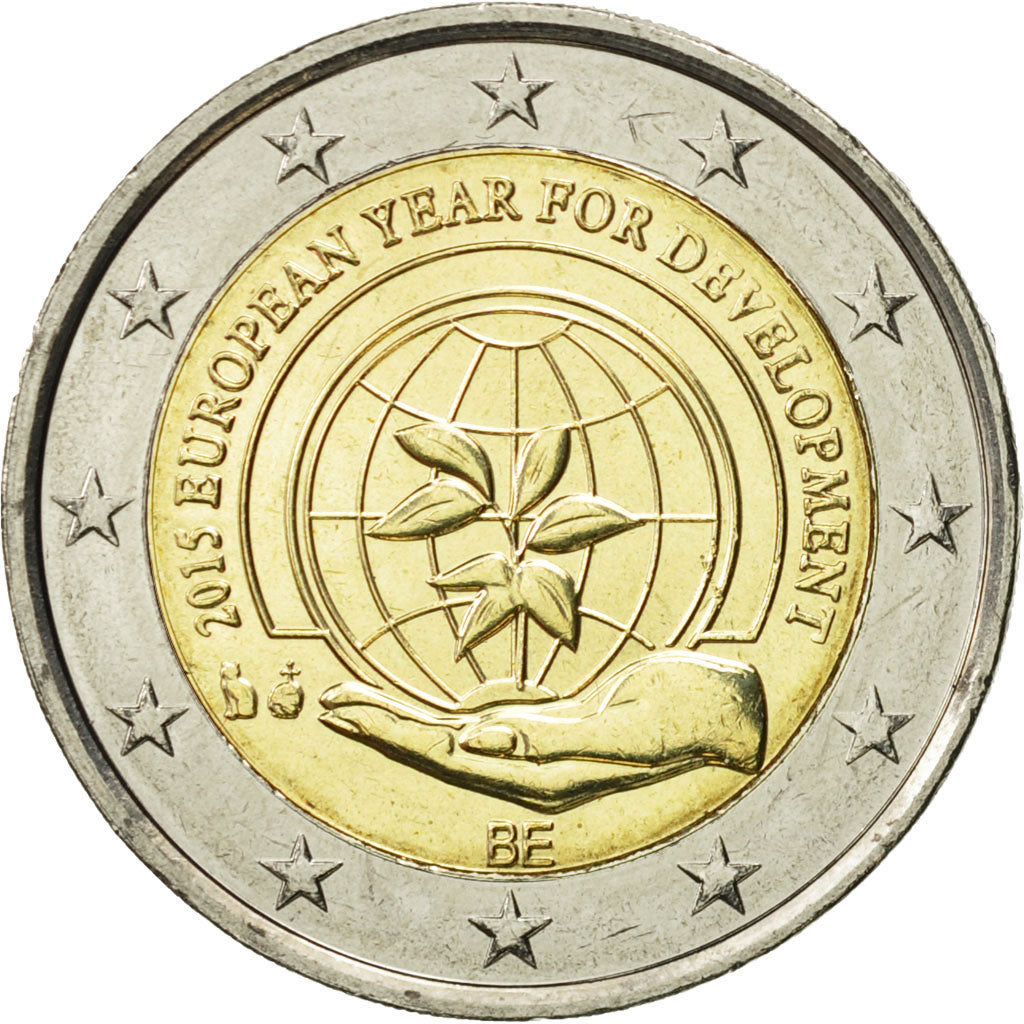 Belgium, 2 Euro, European Year for Development, 2015, MS(63), Bi-Metallic