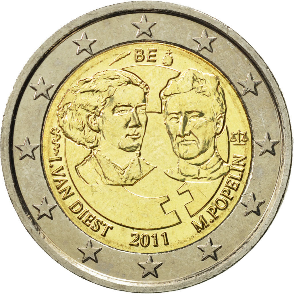 Belgium, 2 Euro, Women's Day, 2011, MS(63), Bi-Metallic, KM:308