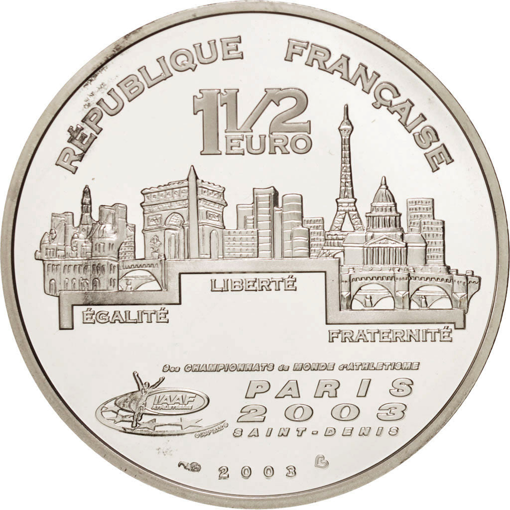 France, 1-1/2 Euro, 2003, Paris, Runner, KM:1996