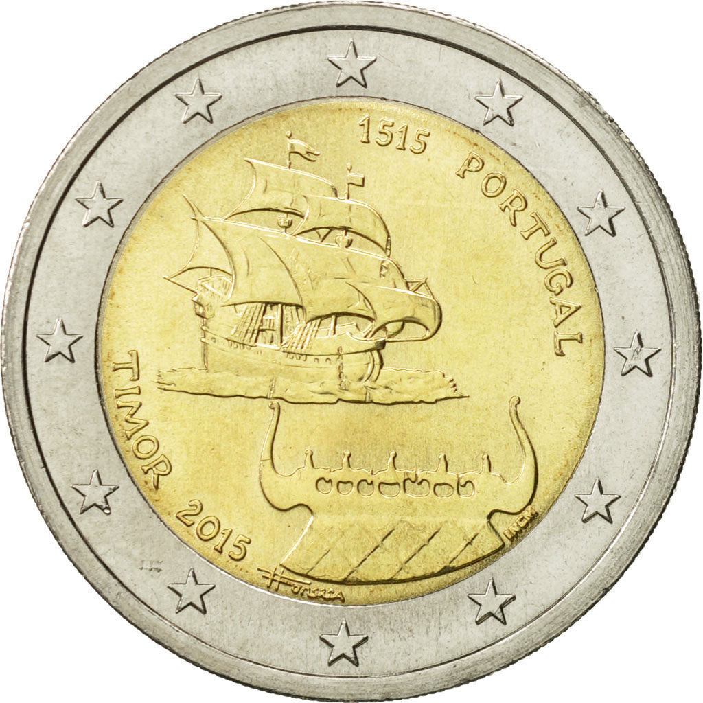 Portugal, 2 Euro, Timor, 2015, MS(63), Bi-Metallic
