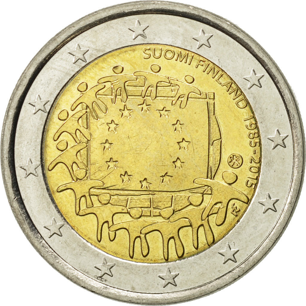 Finland, 2 Euro, Drapeau européen, 2015, MS(63), Bi-Metallic