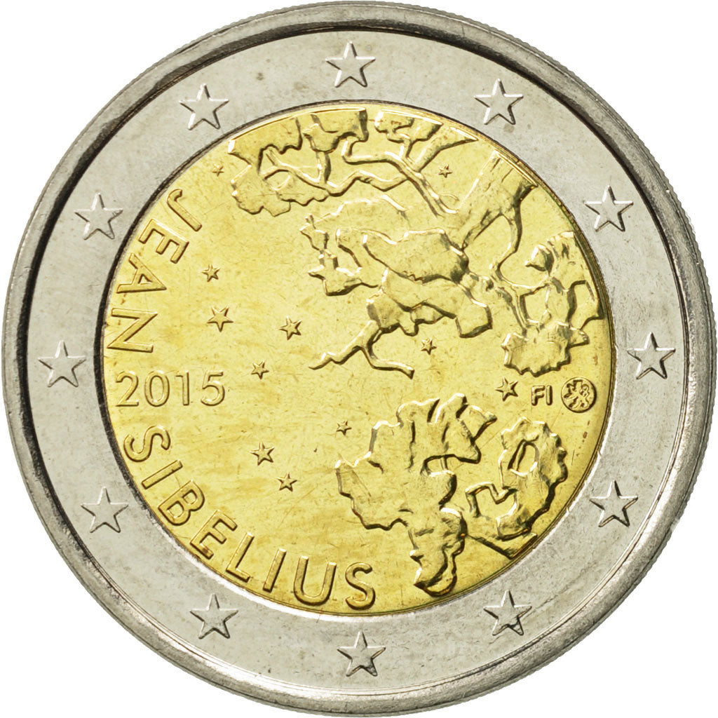 Finland, 2 Euro, Jean Sibelius, 2015, MS(63), Bi-Metallic