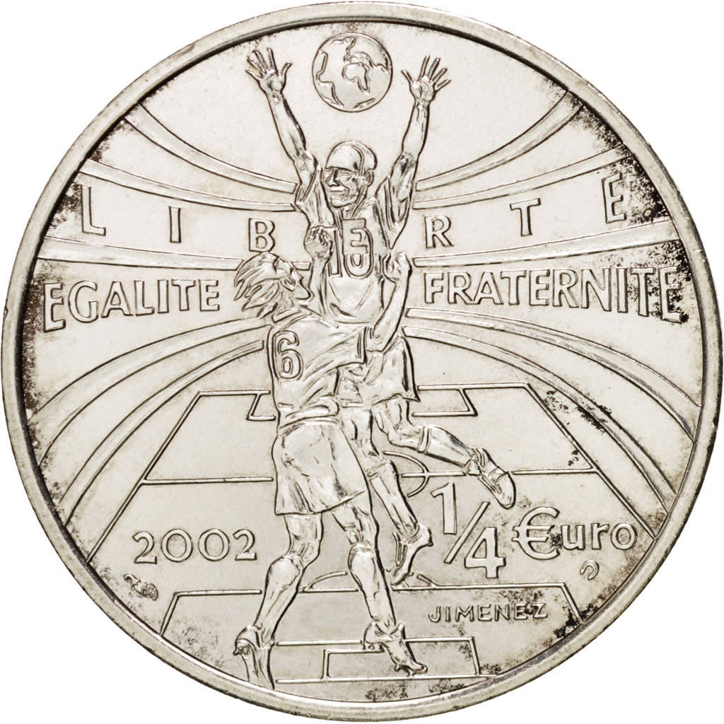 Coin, France, 1/4 Euro, 2002, MS(63), Silver, KM:1983