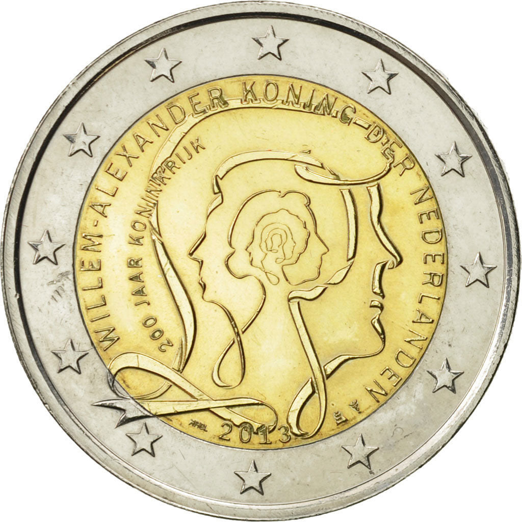 Holandia, 2 Euro, Royaume des Pays-Bas, 2013, Utrecht, MS(63), Bimetaliczny