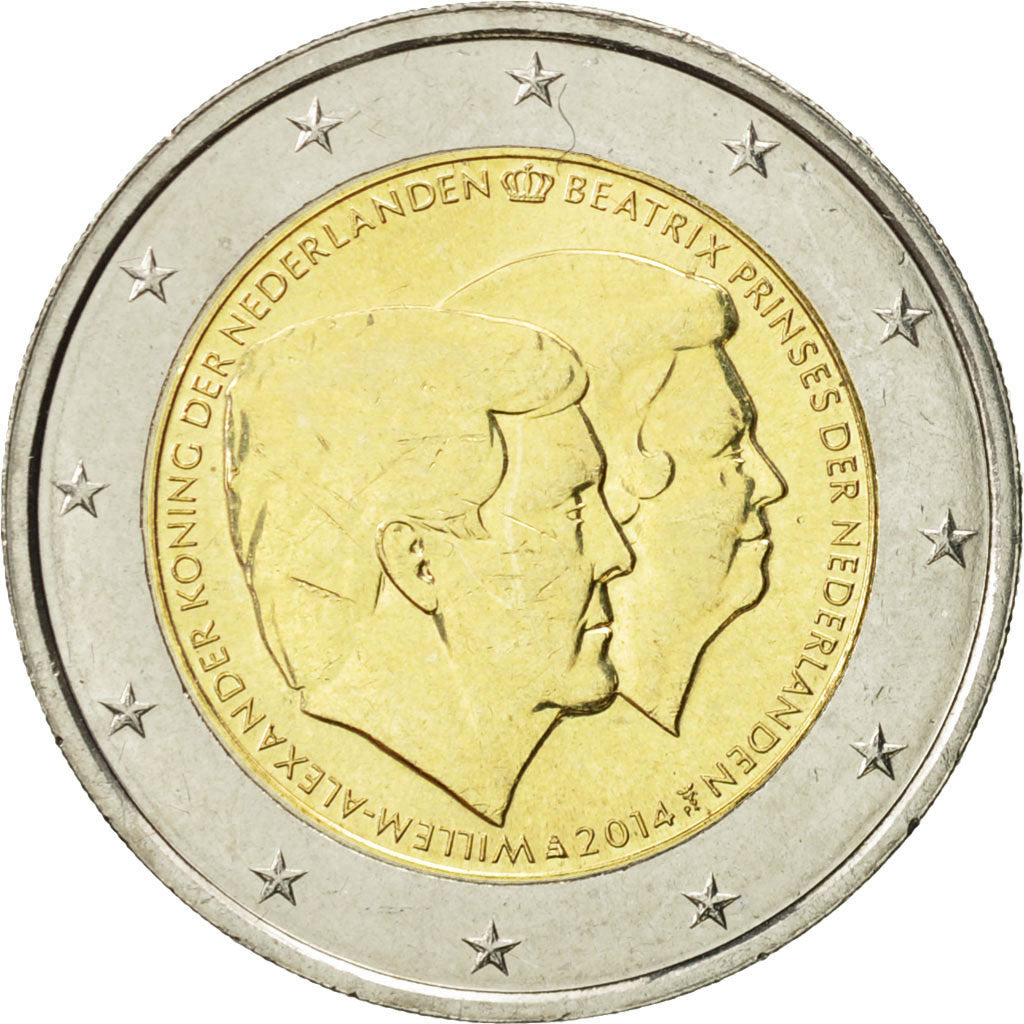 Netherlands, 2 Euro, Double Portrait, 2014, MS(63), Bi-Metallic