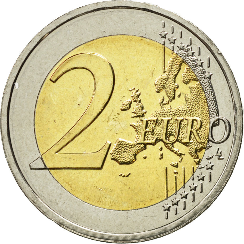 Netherlands, 2 Euro, Double Portrait, 2014, MS(63), Bi-Metallic