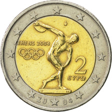 Grecia, 2 Euro, Olympics Athens, 2004, EBC, Bimetálico, KM:209