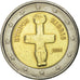 Chipre, 2 Euro, 2008, MBC+, Bimetálico, KM:85