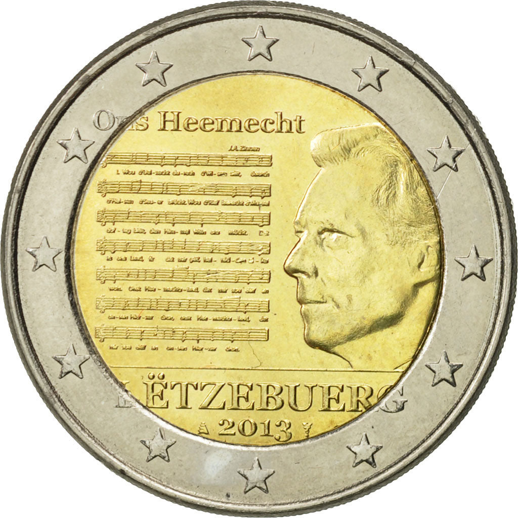 Luxembourg, 2 Euro, Hymne National, 2013, MS(63), Bi-Metallic