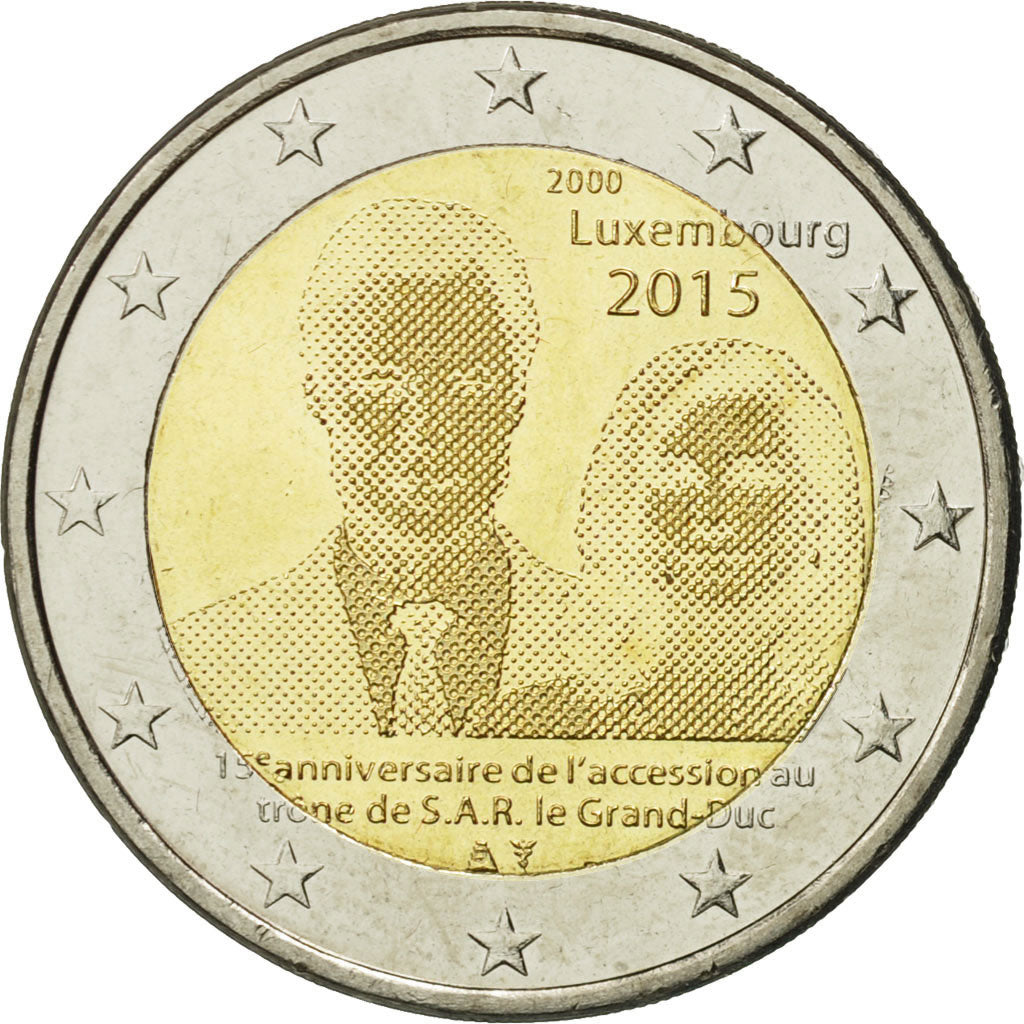 Luxembourg, 2 Euro, Grand-Duc Henri, 2015, MS(63), Bi-Metallic