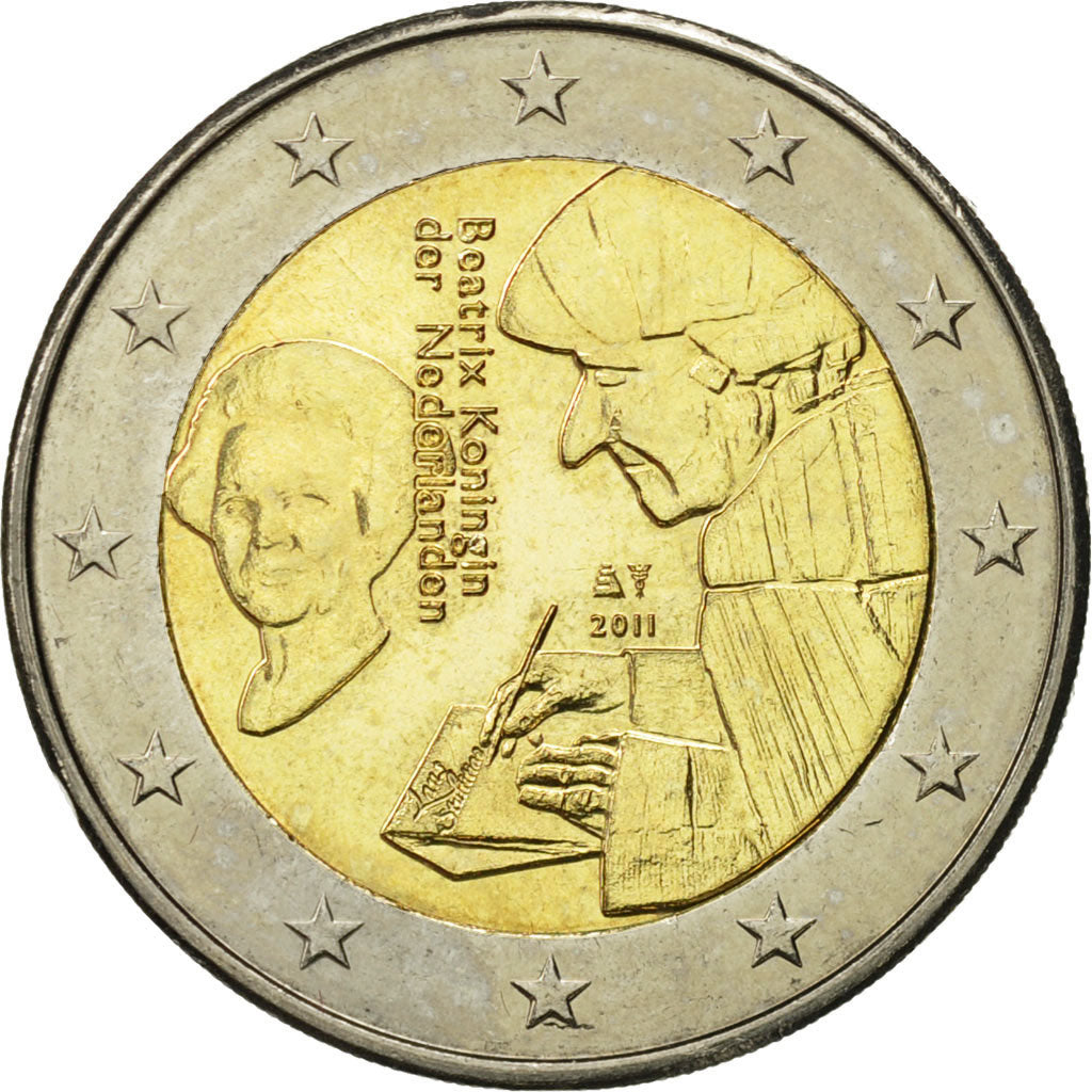 Netherlands, 2 Euro, Erasme, 2011, MS(63), Bi-Metallic, KM:298