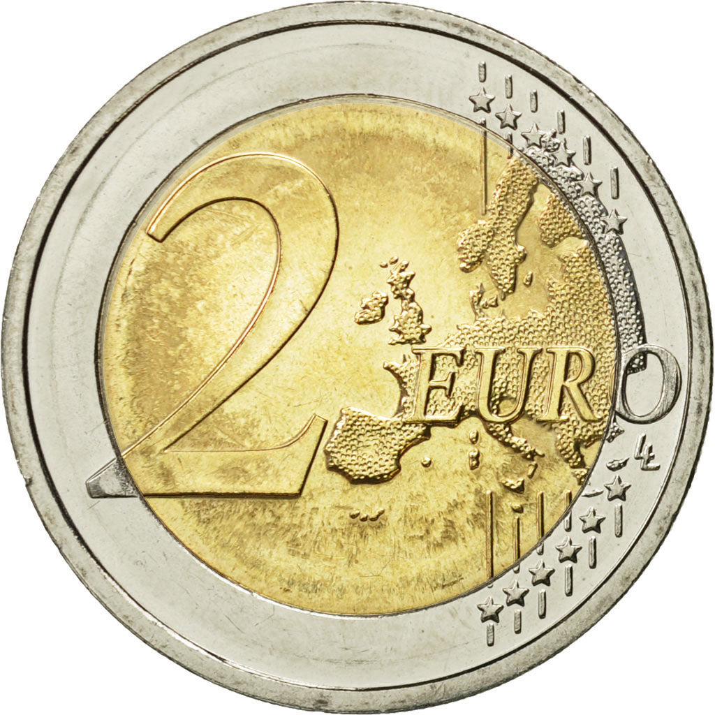 GERMANY - FEDERAL REPUBLIC, 2 Euro, Drapeau européen, 2015, MS(63), Bi-Metallic