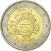 Malta, 2 Euro, 10 years euro, 2012, MS(63), Bi-Metallic, KM:139