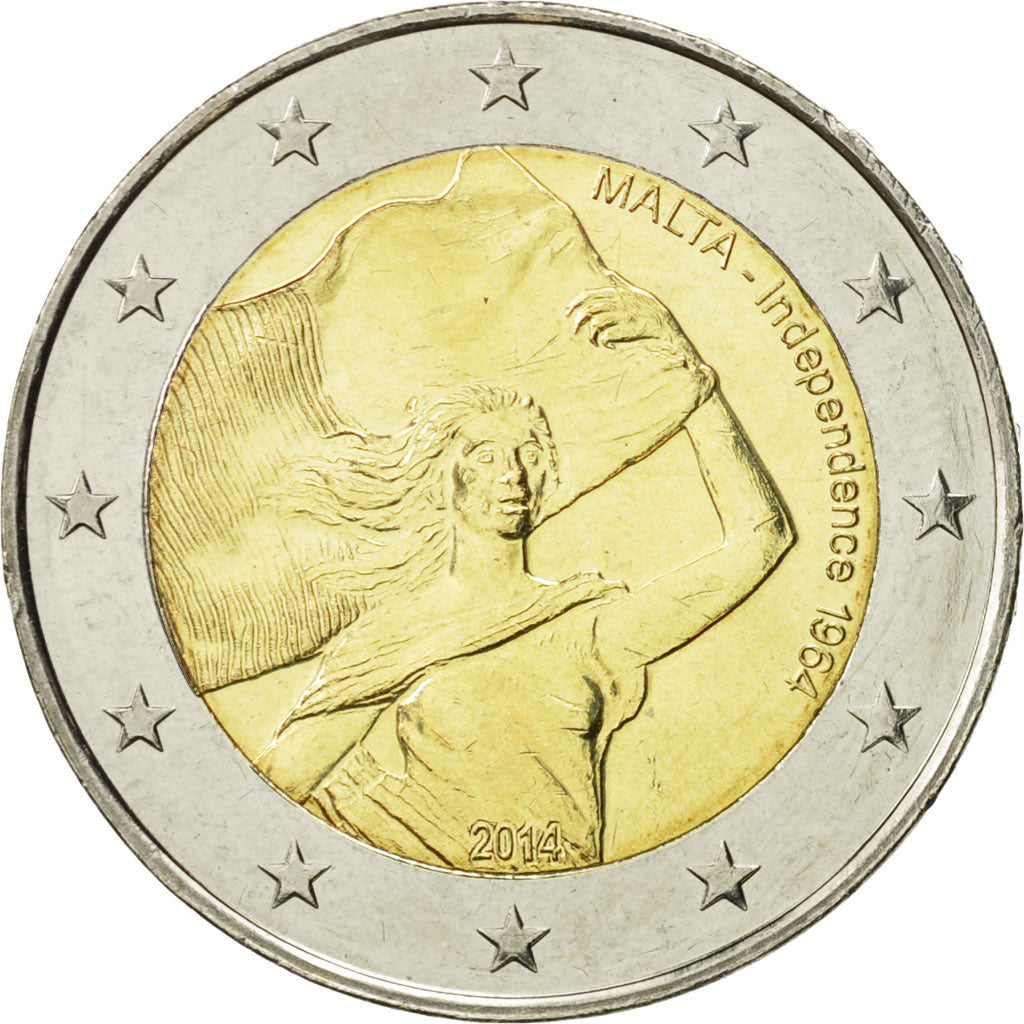 Malta, 2 Euro, Indépendance, 2014, SPL, Bi-metallico