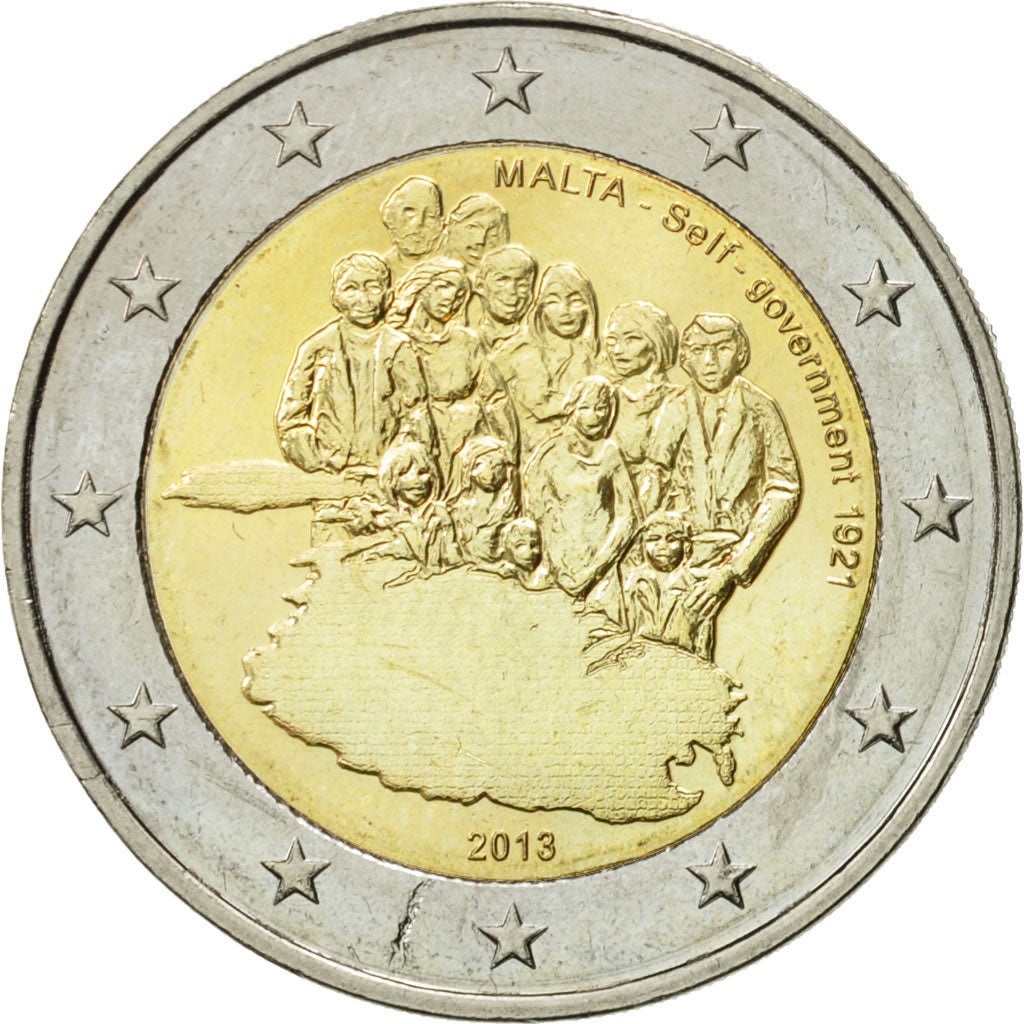 Malta, 2 Euro, Self-Government 1921, 2013, SPL, Bi-metallico