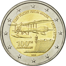 Malta, 2 Euro, 100th anniversary, 2015, SC, Bimetálico