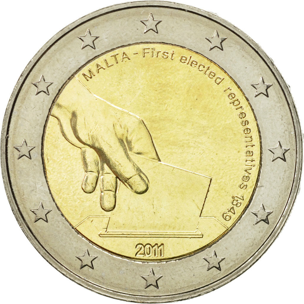Malta, 2 Euro, First elected representatives, 2011, MS(63), Bi-Metallic, KM:144