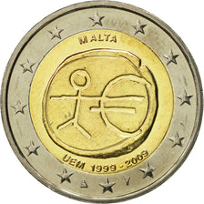 Malta, 2 Euro, 10 Jahre Euro, 2009, MS(63), Bi-Metallic, KM:134