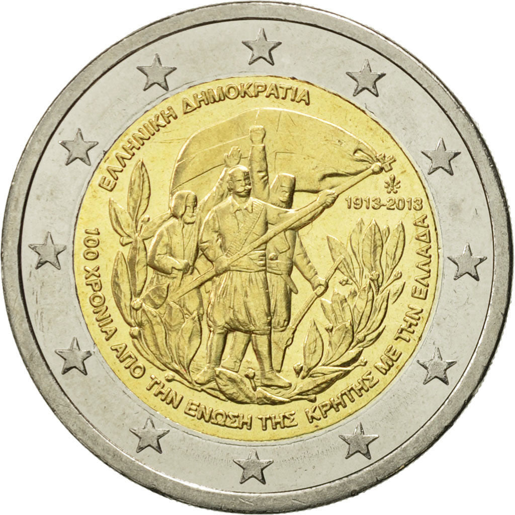Grecja, 2 Euro, Crète - Grèce, 2013, Athens, MS(63), Bimetaliczny