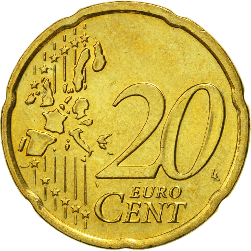 REPUBBLICA D’IRLANDA, 20 Euro Cent, 2004, BB+, Ottone, KM:36