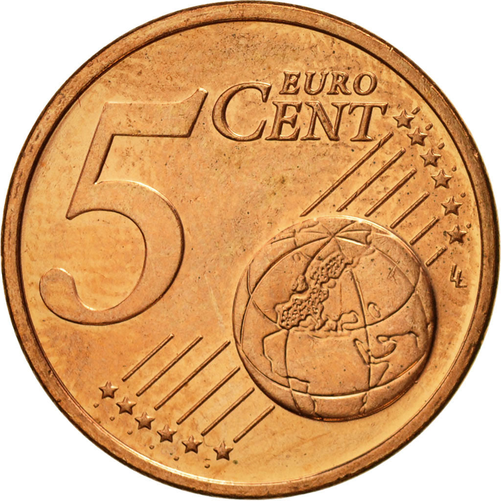 REPUBBLICA D’IRLANDA, 5 Euro Cent, 2004, SPL, Acciaio placcato rame, KM:34