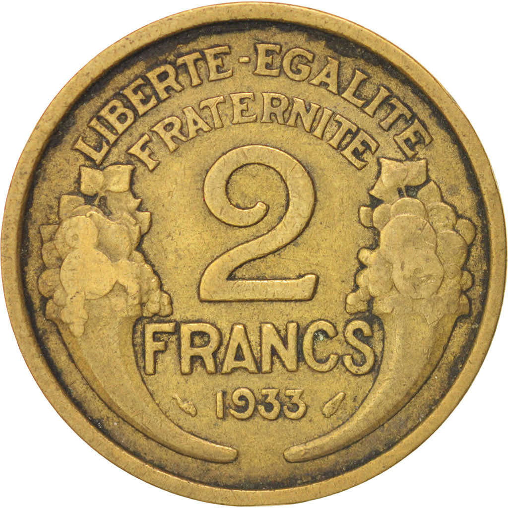 France, Morlon, 2 Francs, 1933, Paris, KM:886