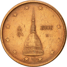 Italy, 2 Euro Cent, 2002, MS(60-62), Copper Plated Steel, KM:211