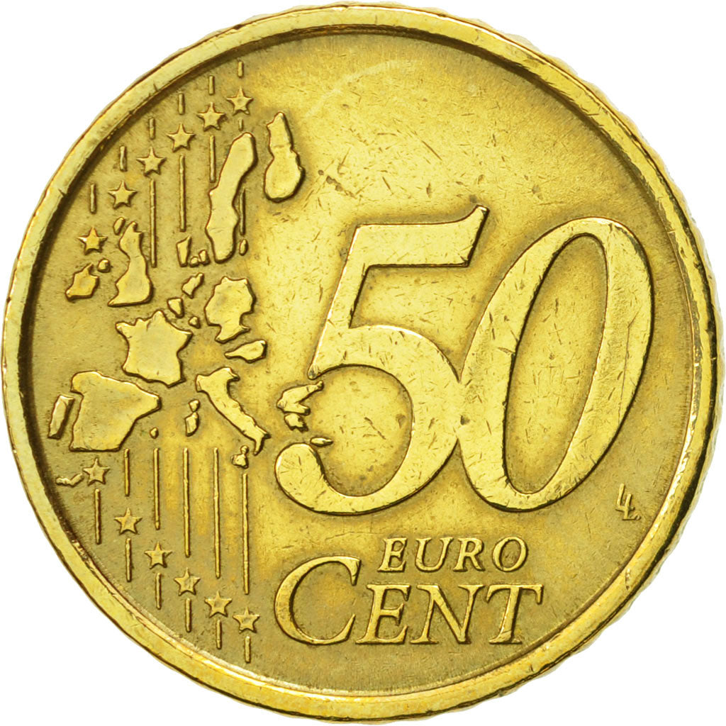 Italia, 50 Euro Cent, 2002, SPL, Ottone, KM:215