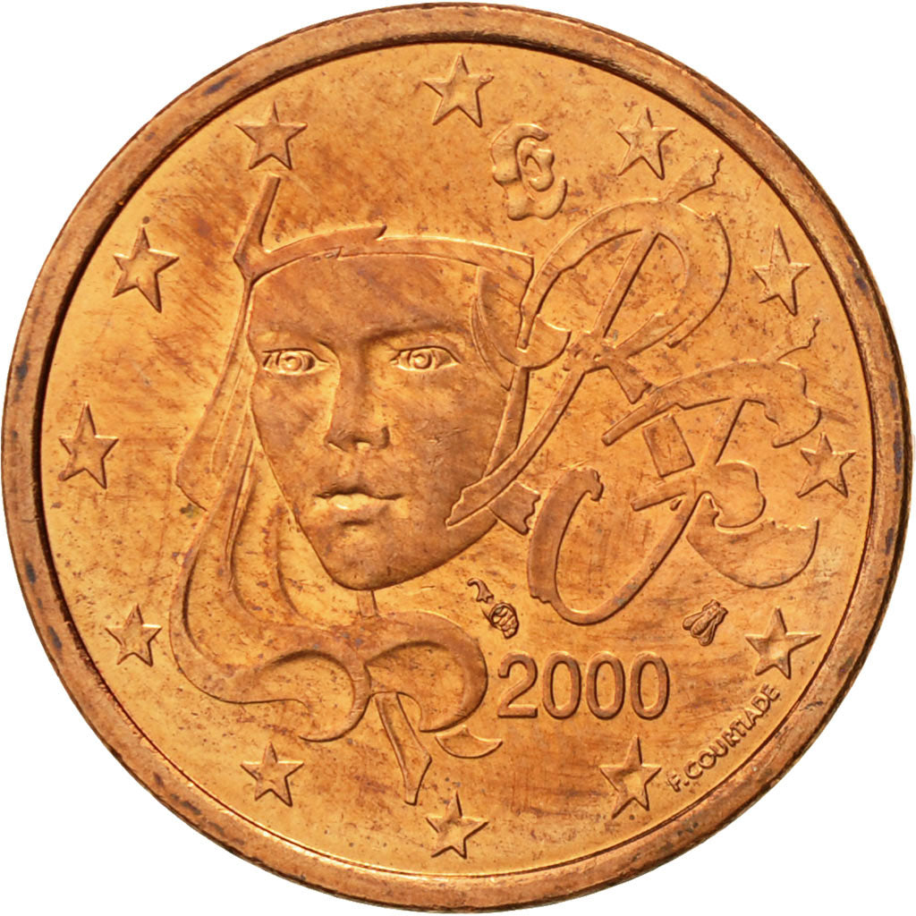 Moneda, Francia, 5 Euro Cent, 2000, MBC, Cobre chapado en acero, KM:1284