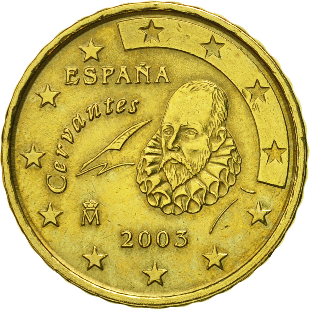 Spagna, 10 Euro Cent, 2003, SPL, Ottone, KM:1043