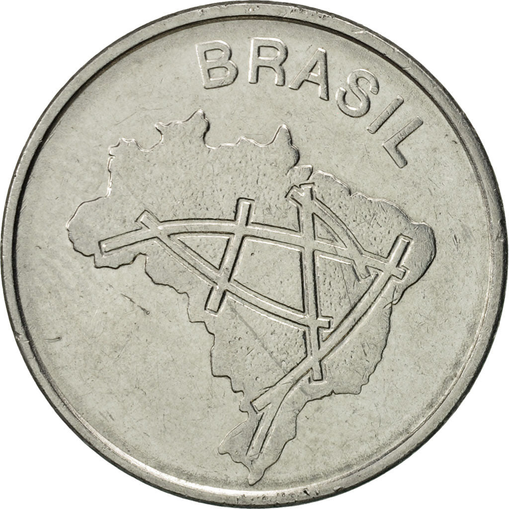 Coin, Brazil, 10 Cruzeiros, 1985, MS(60-62), Stainless Steel, KM:592.2