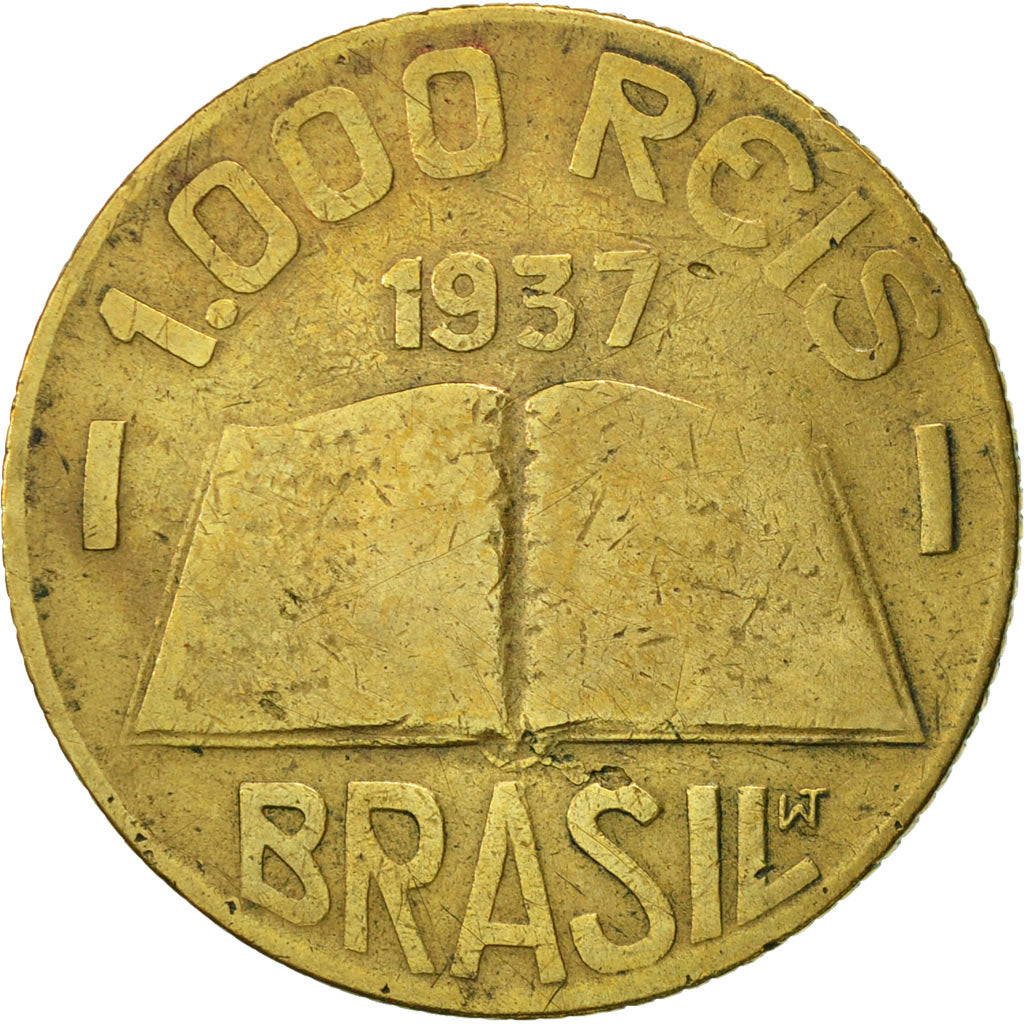 Brésil, 1000 Reis, 1937, TTB+, Aluminum-Bronze, KM:541