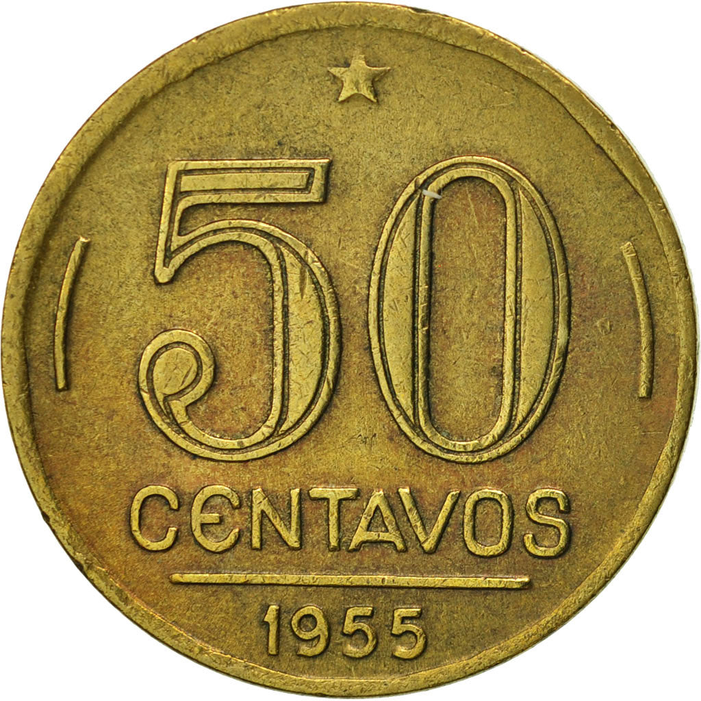 Moneta, Brasile, 50 Centavos, 1955, BB+, Alluminio-bronzo, KM:563