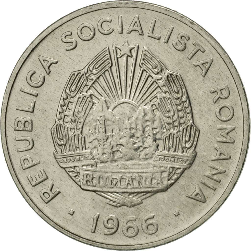 Coin, Romania, 15 Bani, 1966, MS(60-62), Nickel Clad Steel, KM:93