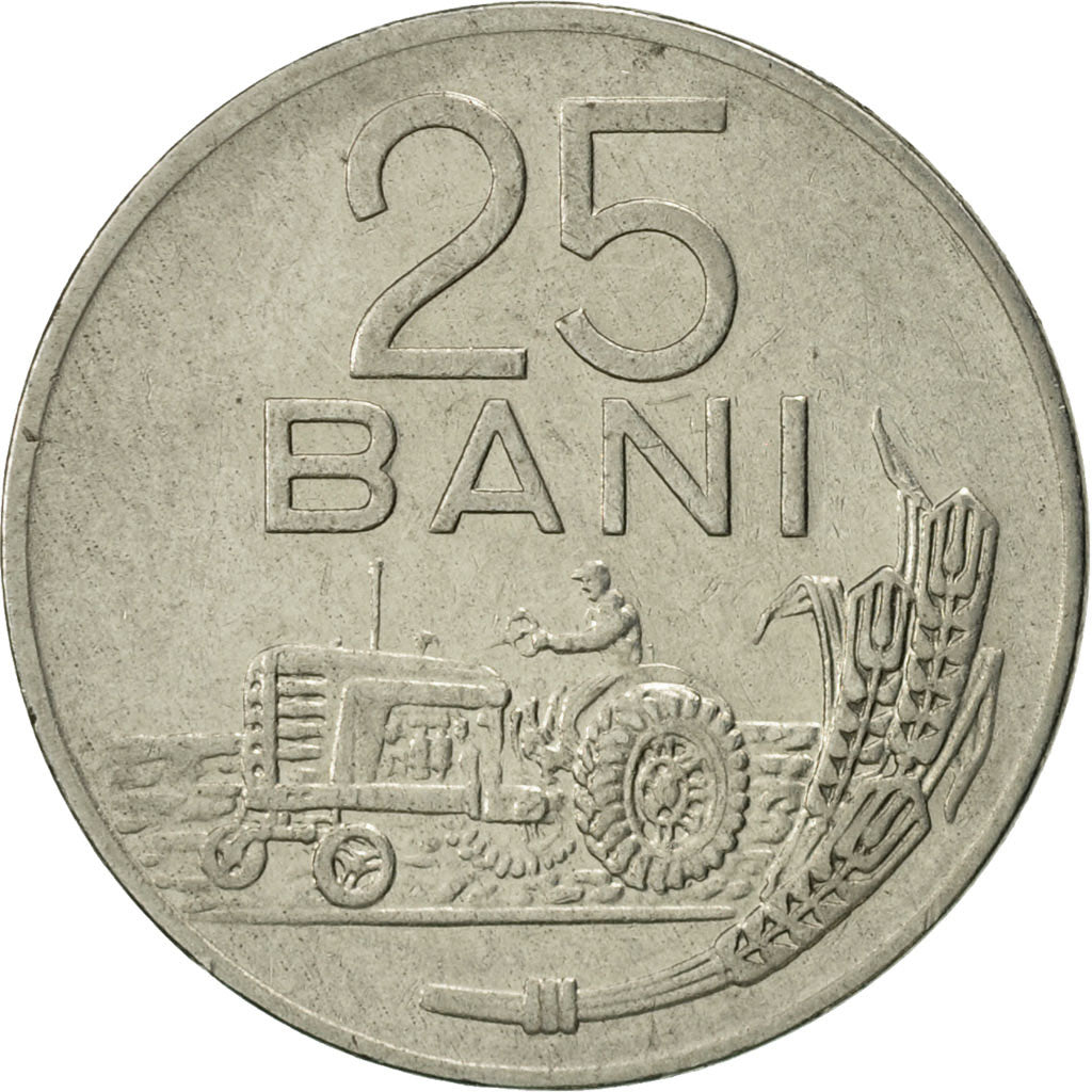 Coin, Romania, 25 Bani, 1966, MS(60-62), Nickel Clad Steel, KM:94