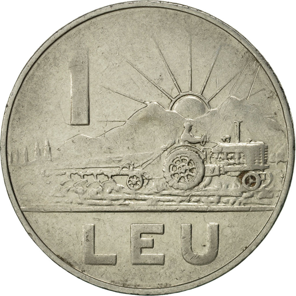 Coin, Romania, Leu, 1966, MS(60-62), Nickel Clad Steel, KM:95