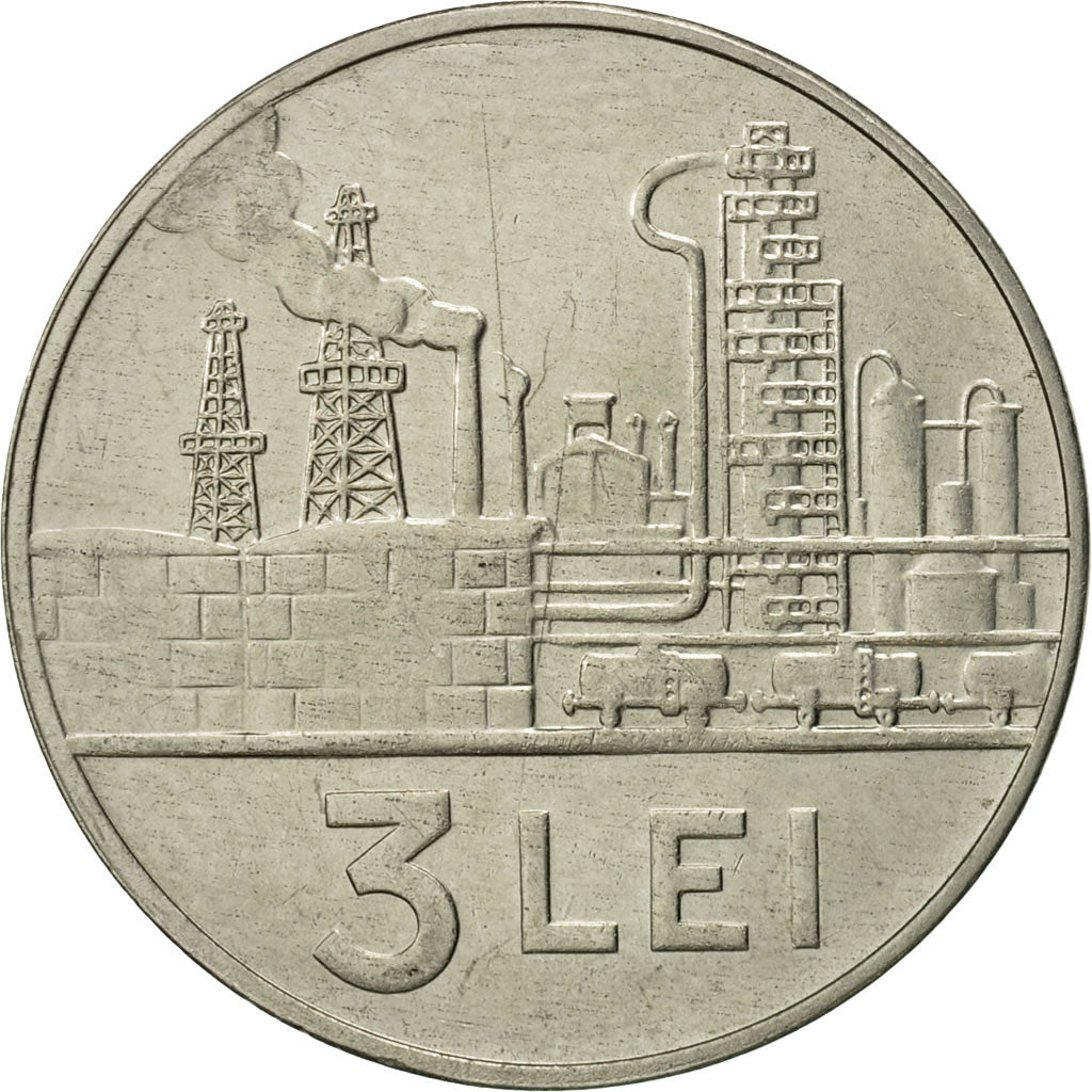 Coin, Romania, 3 Lei, 1966, MS(60-62), Nickel Clad Steel, KM:96