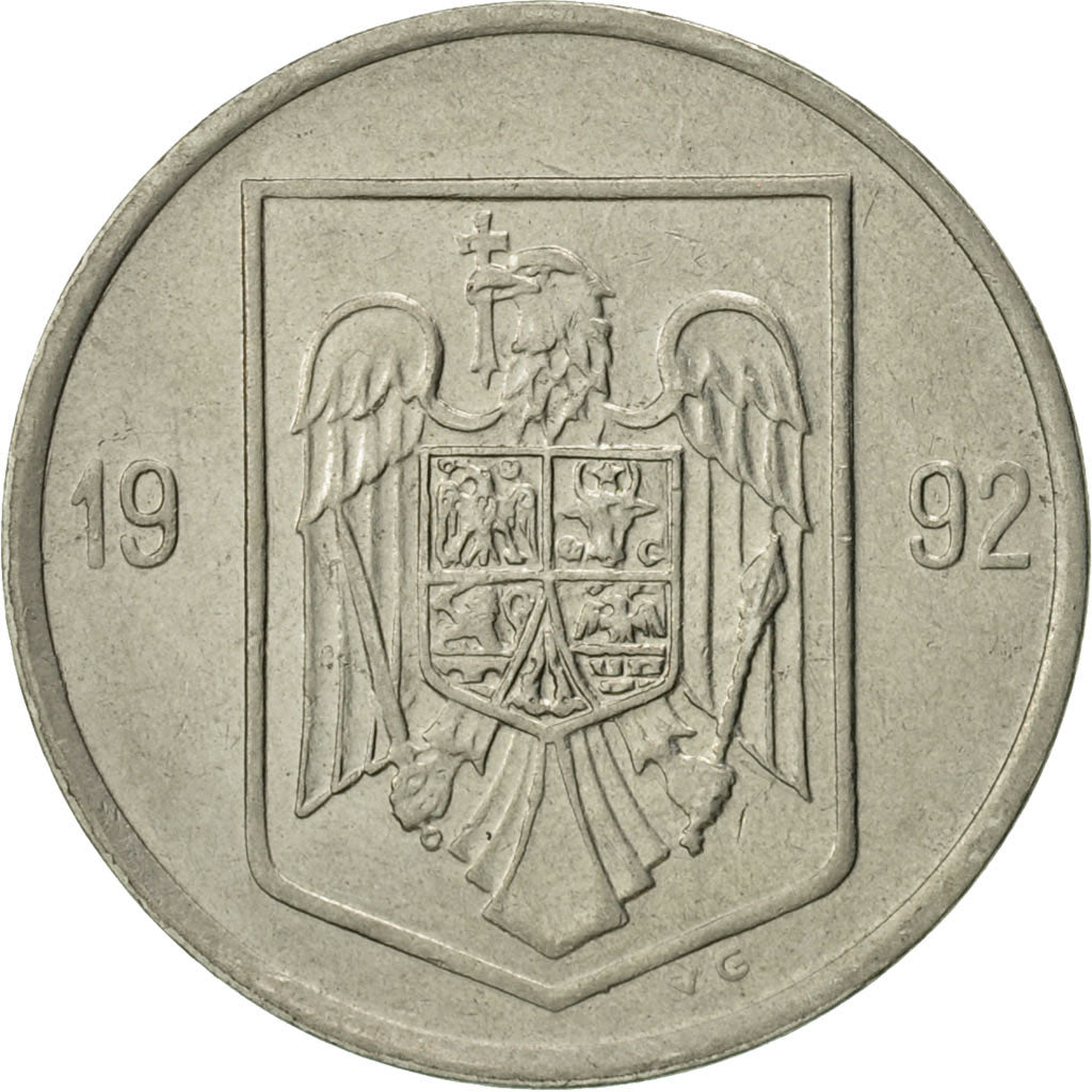Romania, 5 Lei, 1992, MS(60-62), Nickel plated steel, KM:114