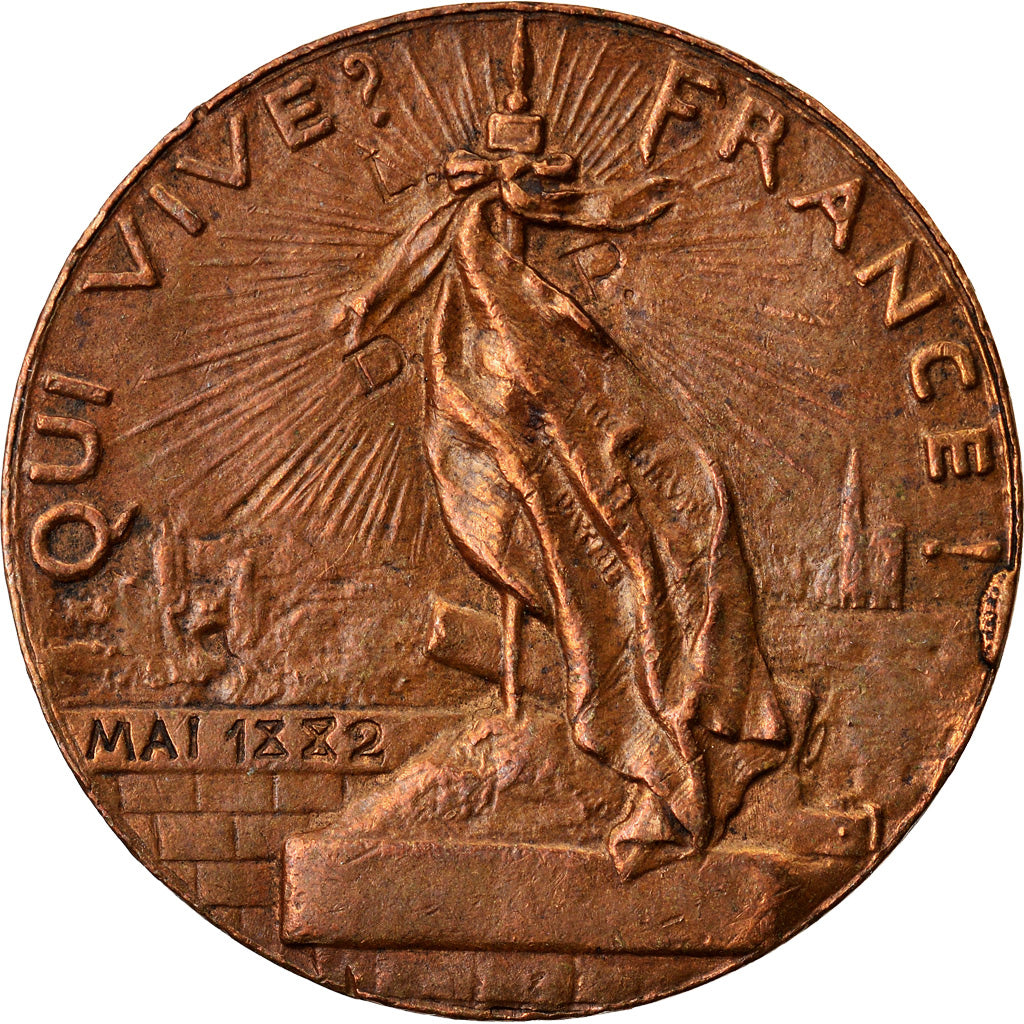 France, Token, Ligue des Patriotes, History, 1882, Mercié, AU(50-53), Bronze