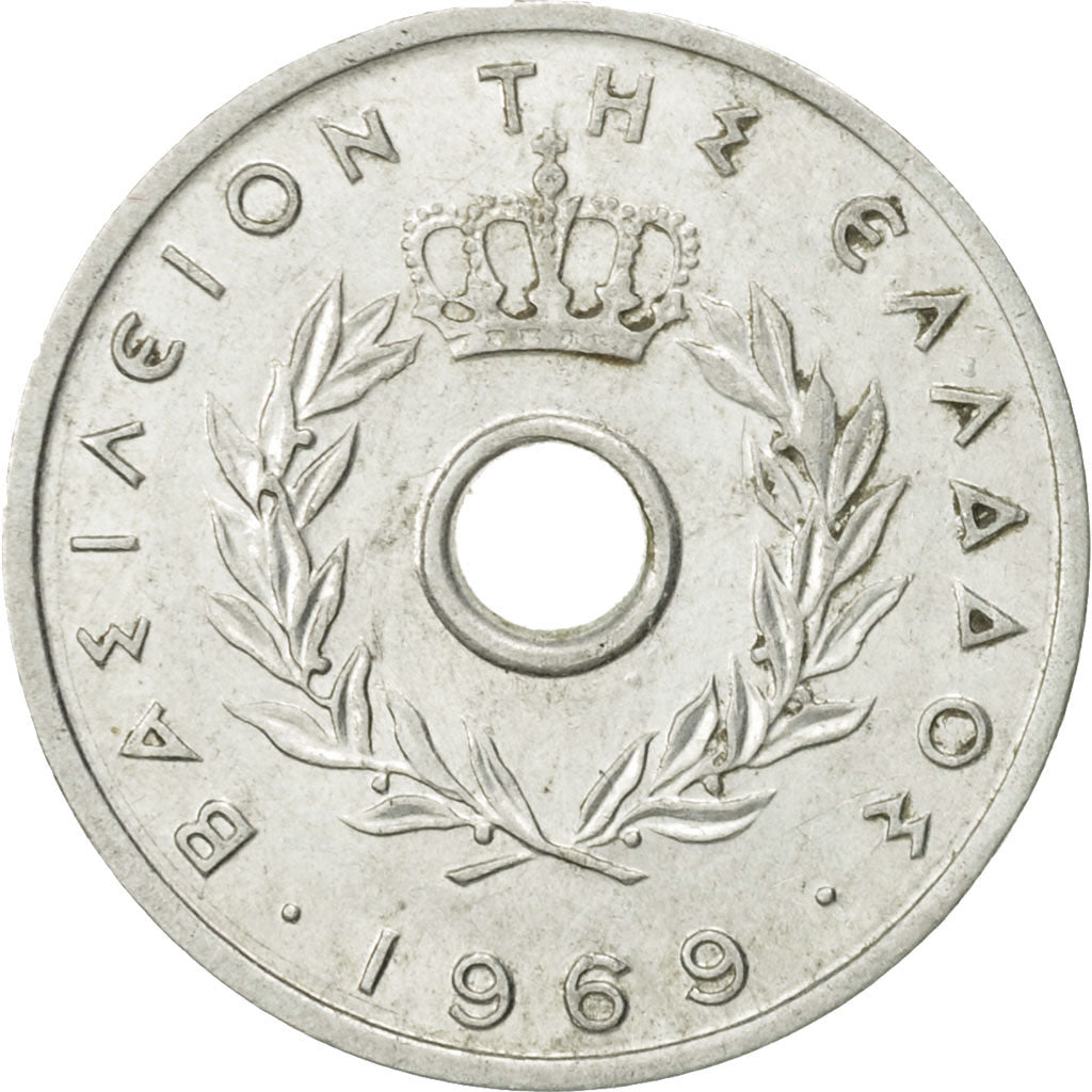 Coin, Greece, 10 Lepta, 1969, MS(60-62), Base Metal, KM:TS31