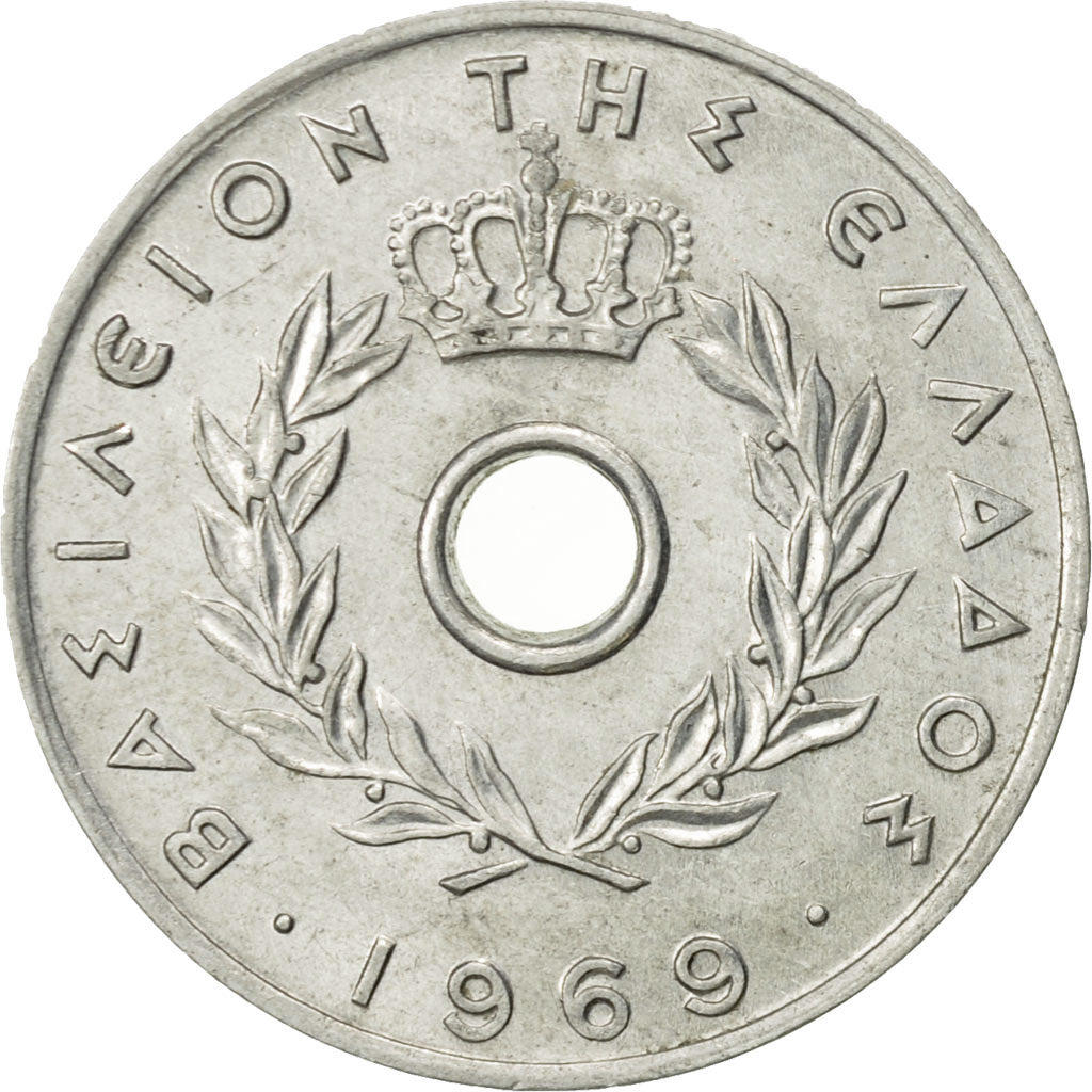 Coin, Greece, 20 Lepta, 1969, MS(60-62), Base Metal, KM:TS37