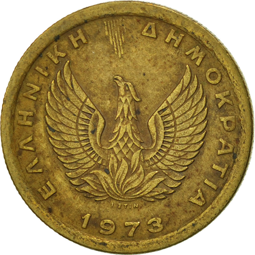 Coin, Greece, Constantine II, 50 Lepta, 1973, EF(40-45), Copper-nickel, KM:97.1