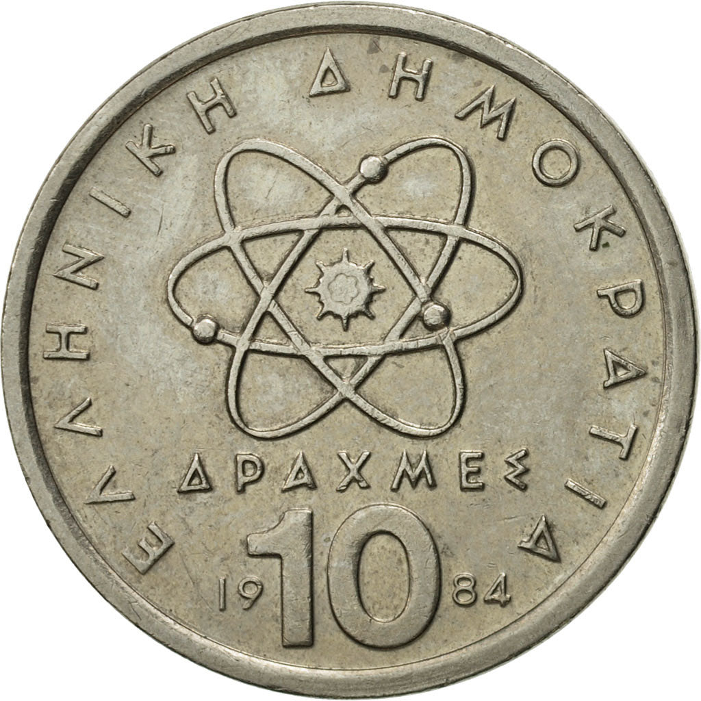 Coin, Greece, 10 Drachmes, 1984, AU(55-58), Copper-nickel, KM:132