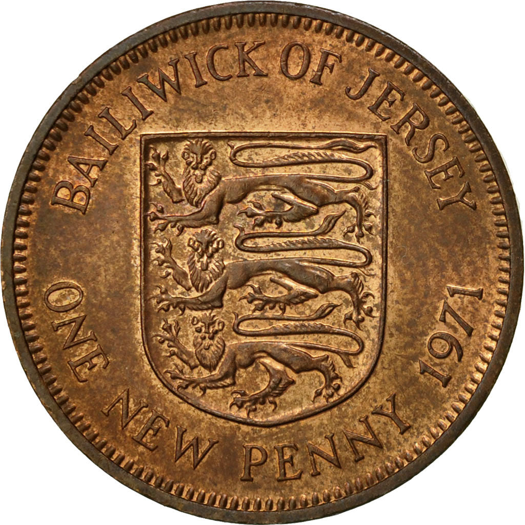 Coin, Jersey, Elizabeth II, New Penny, 1971, AU(50-53), Bronze, KM:30